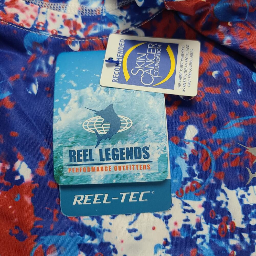 Reel Legends Men's UPF Fishing long sleeve shirt size small Boating Beachy - Picture 7 of 9